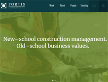 Tablet Screenshot of fortisconstruction.com